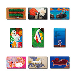 present a series of artistic business-card-style USB (8G).