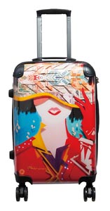 In collaboration with GP DEVA for the Artistic Carry-on Luggage - Trendy Lady's Raining Day