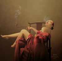 Pipe-Smoking Woman, No.100