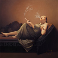 Pipe-Smoking Woman, No.90