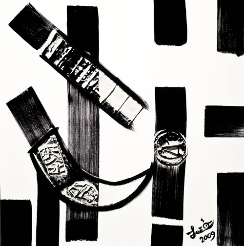 李善单 抽3D象/墨白.勇气